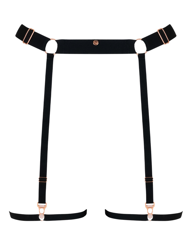 Scantilly Rules of Distraction Leg Strap Suspender Black