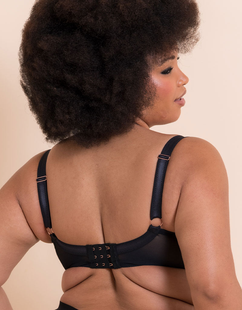 Scantilly Harnessed Padded Half Cup Bra Black