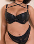 Scantilly Harnessed Padded Half Cup Bra Black