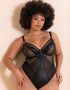 Scantilly Suspense Plunge Bodysuit Black