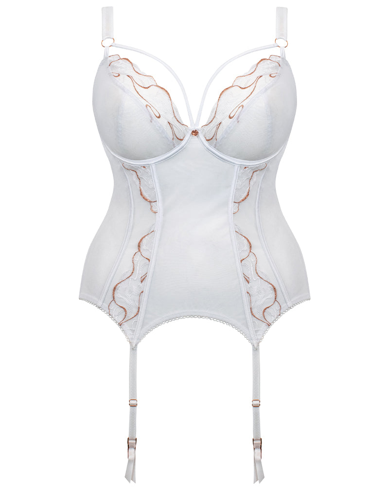 Buy Non Padded Non Wired Lace Hook & Eye Corset Bra White For