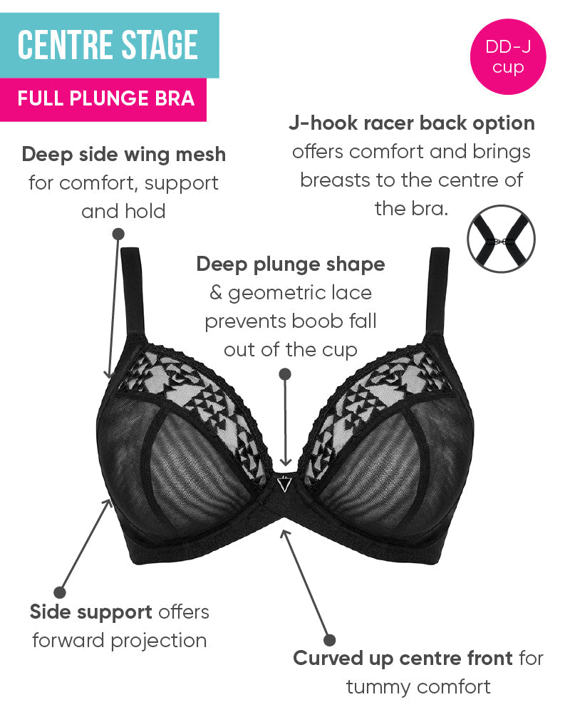 Curvy Kate Centre Stage Full Plunge Side Support Bra Black – Curvy Kate US
