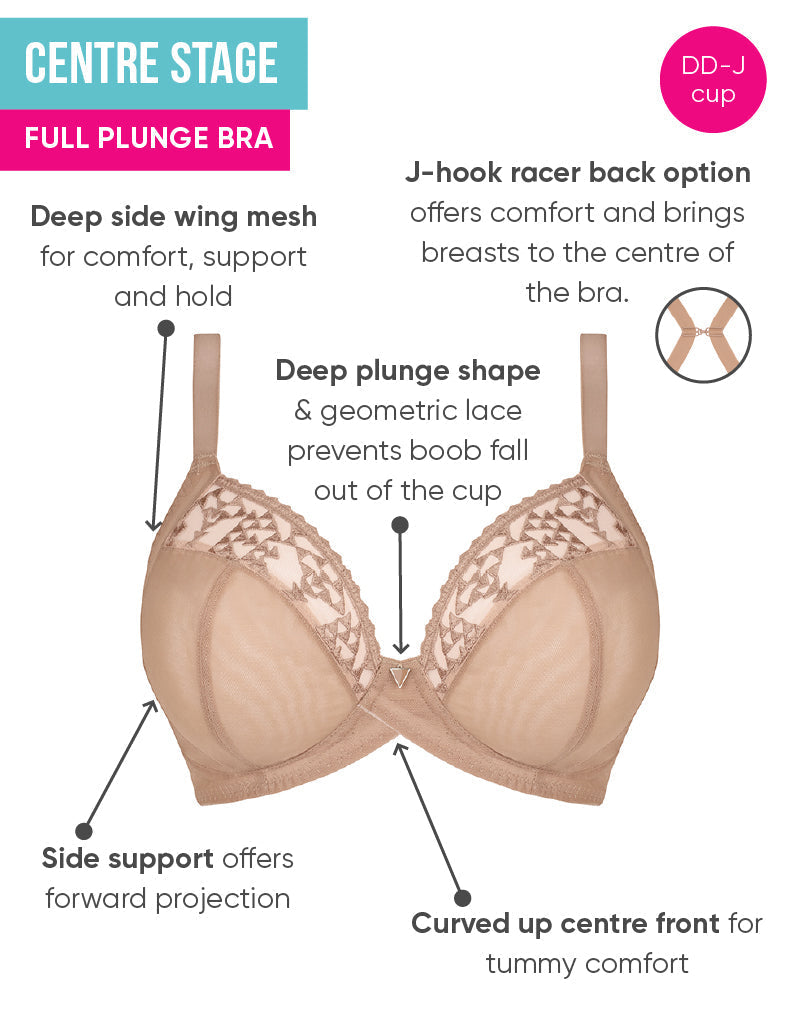 Curvy Kate Plunge Bra Centre Stage Full Cup Four Section Bras