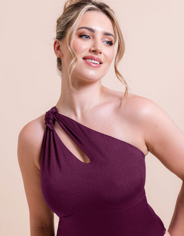 Curvy Kate Beach Bliss Asymmetric Padded Swimsuit Mulberry Purple