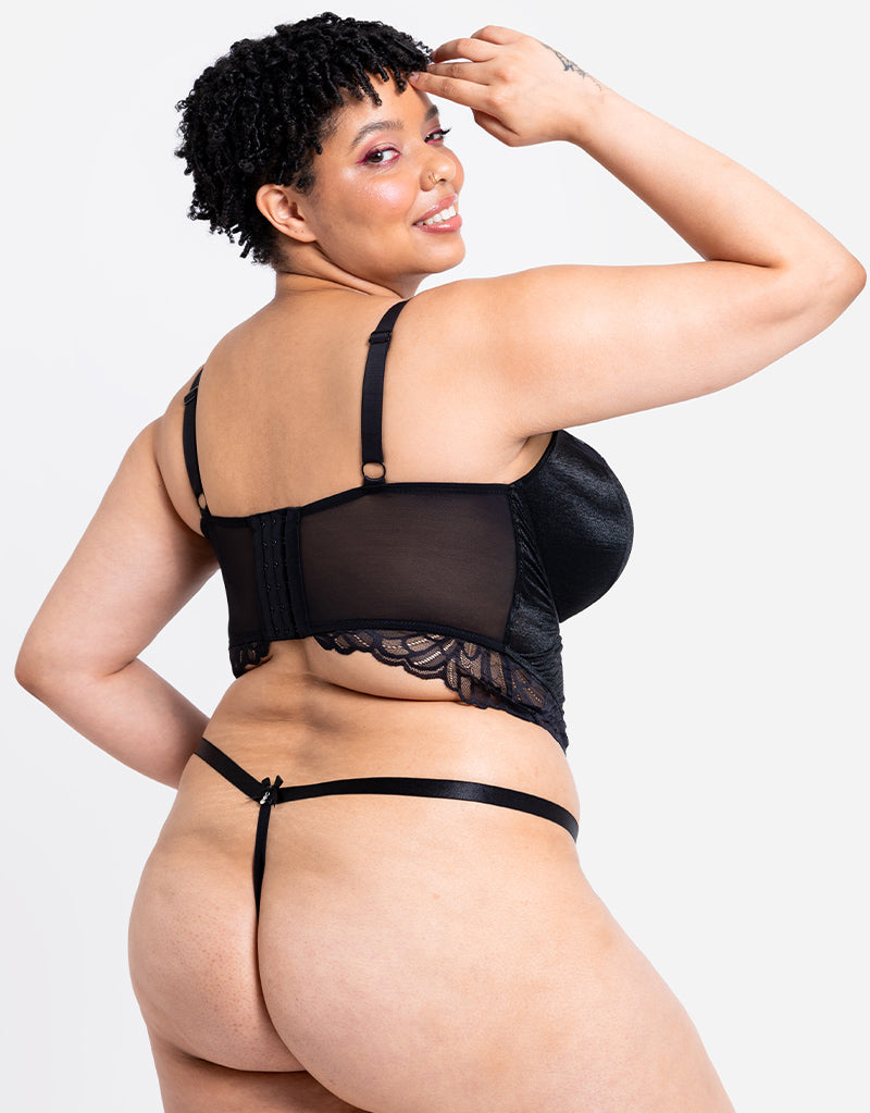Katie. ランジェリー キャミ ブラック Curvy Kate Boost Bombshell Longline Padded Balcony Bra Black