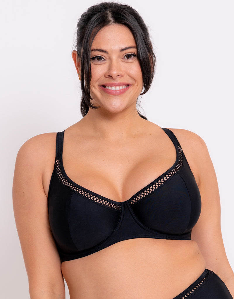 Buy DD-GG Black Recycled Lace Comfort Full Cup Bra 38F | Bras | Argos