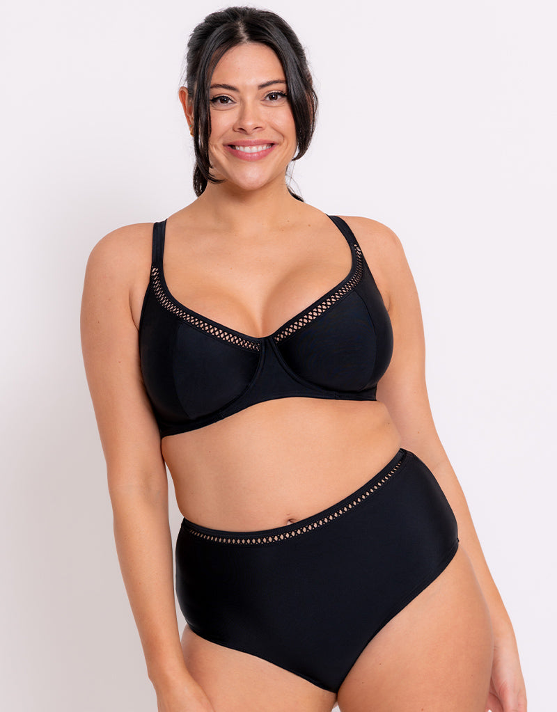 Curvy Kate First Class High Waist Bikini Bottom Black Curvy Kate US