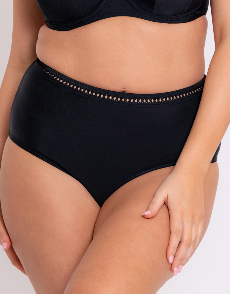 Black high waisted bikini bottoms size 18 on sale