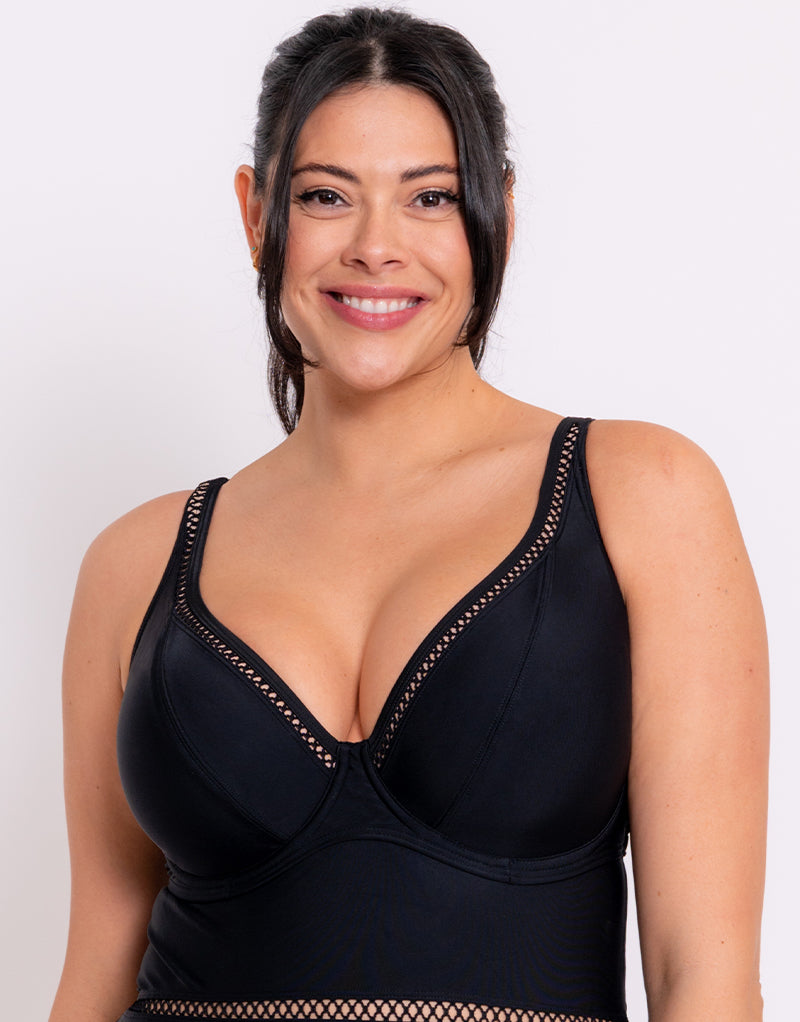 Curvy Kate First Class Multiway Plunge Swimsuit Black – Curvy Kate US
