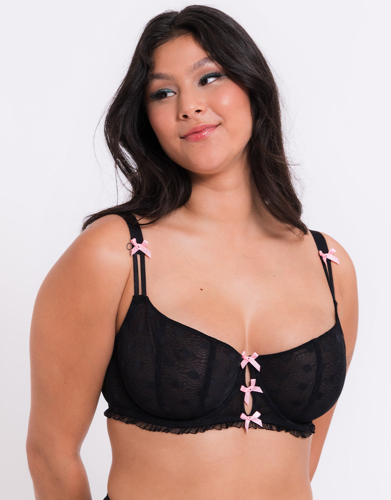 Buy DD-GG Black Recycled Lace Comfort Full Cup Bra 34F | Bras | Argos