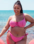 Curvy Kate Holiday Check Tie-Side Bikini Brief Raspberry Pink