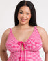 Curvy Kate Holiday Check Non Wired Swimsuit Raspberry Pink