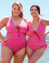 Curvy Kate Holiday Check Non Wired Swimsuit Raspberry Pink