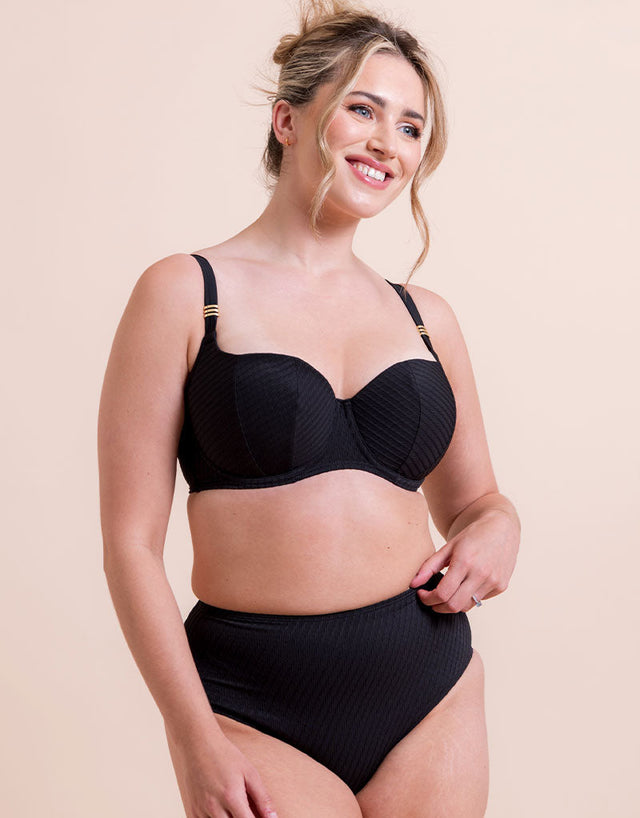 Curvy Kate Jet Set High Waist Bikini Brief Black