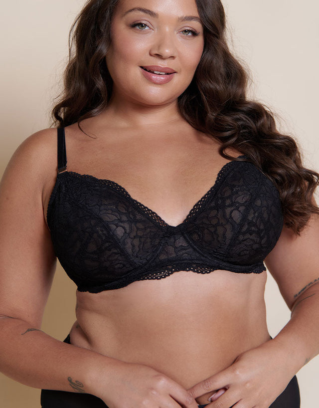 Hot Milk Heroine Plunge Nursing Bra Black