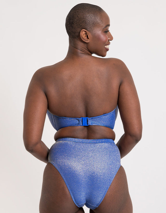 Curvy Kate Sapphire Seas High Waist Bikini Brief Blue Sparkle