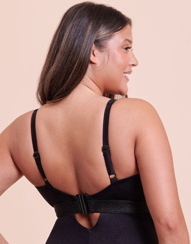 Curvy Kate Siren Seas Non-Wired Plunge Swimsuit Black
