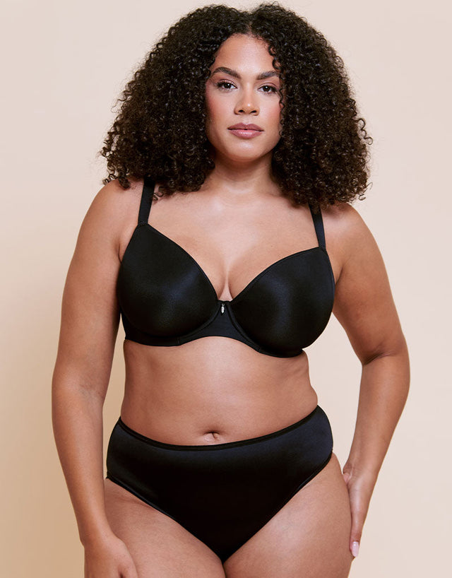 Curvy Kate Smoothie Spacer Moulded T-Shirt Plunge Bra Black
