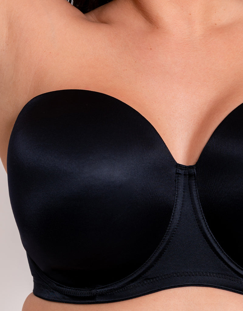 Elomi Smooth Underwire Molded Strapless Bra in Black - Busted Bra Shop