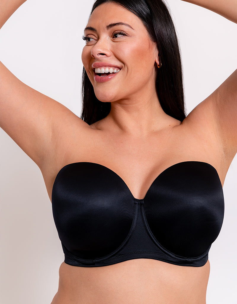 Smooth Underwire Moulded Strapless Bra In Black and Sahara