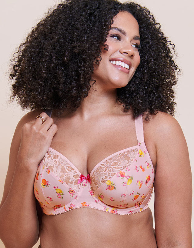 Curvy Kate Spellbound Printed Balcony Bra Blush Floral Print