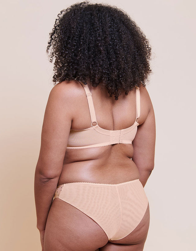 Curvy Kate Spellbound Brazilian Brief Cream Polka Dot Print
