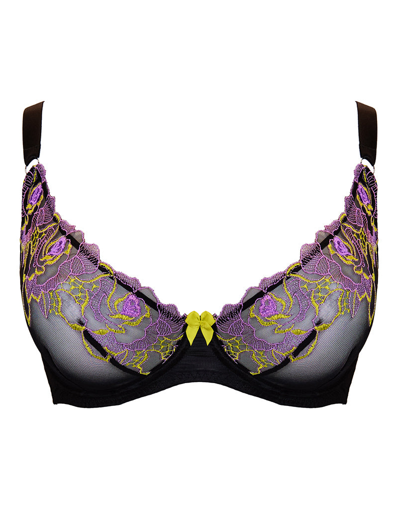 Buy Padded Non-Wired Demi Cup Multiway Plunge Bralette in Purple