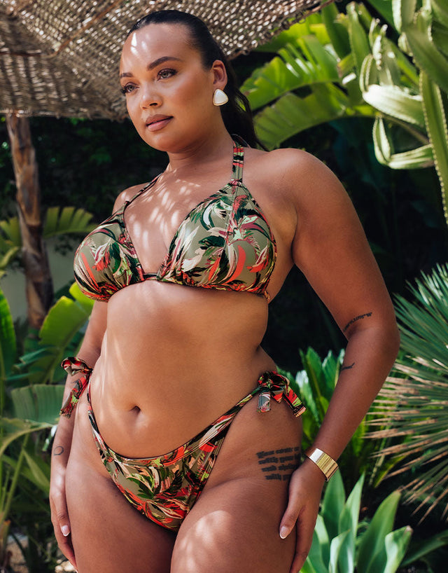 Curvy Kate Sunset Palm String Bikini Brief Palm Print