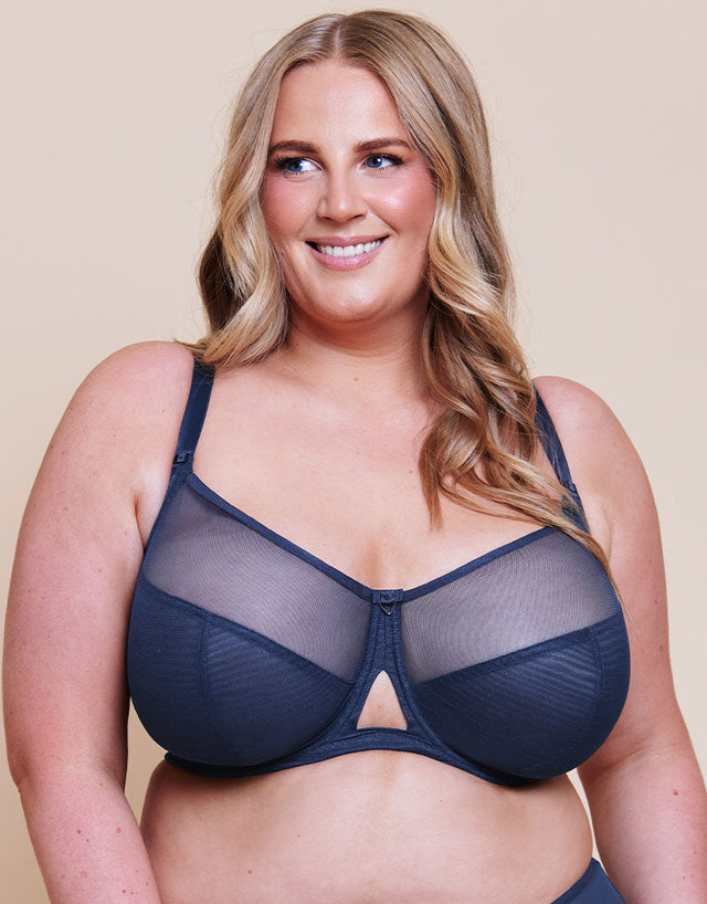 Curvy Kate Victory Side Support Balcony Bra Navy Blue