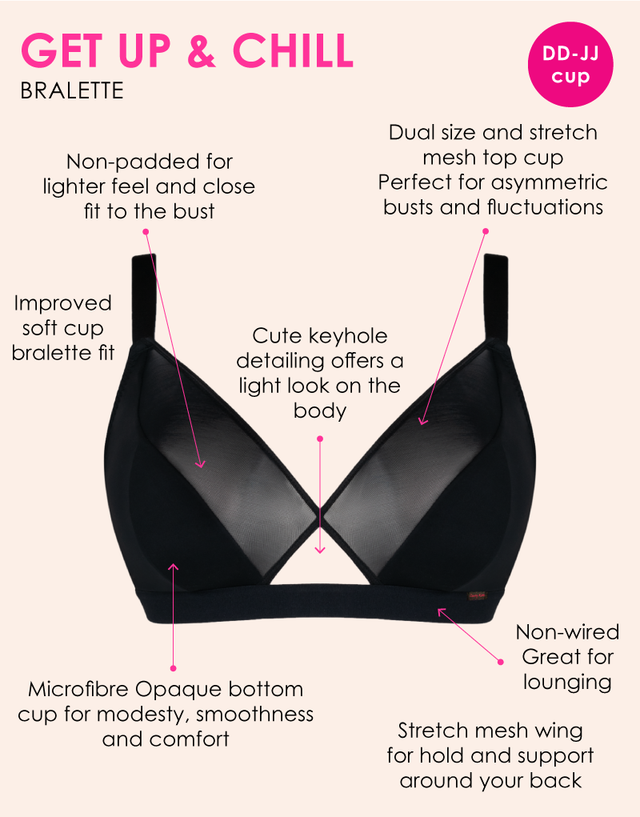 Curvy Kate Get Up and Chill Non-Wired Bralette Black