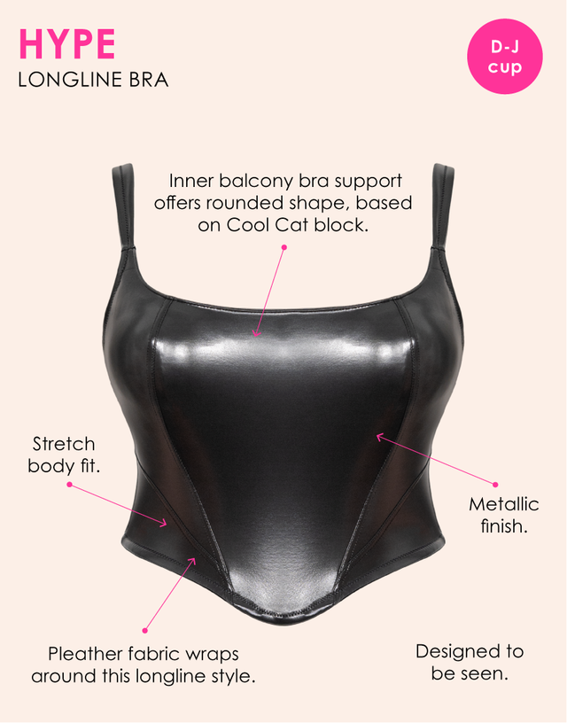 Curvy Kate Hype Longline Corset Bra GunMetal
