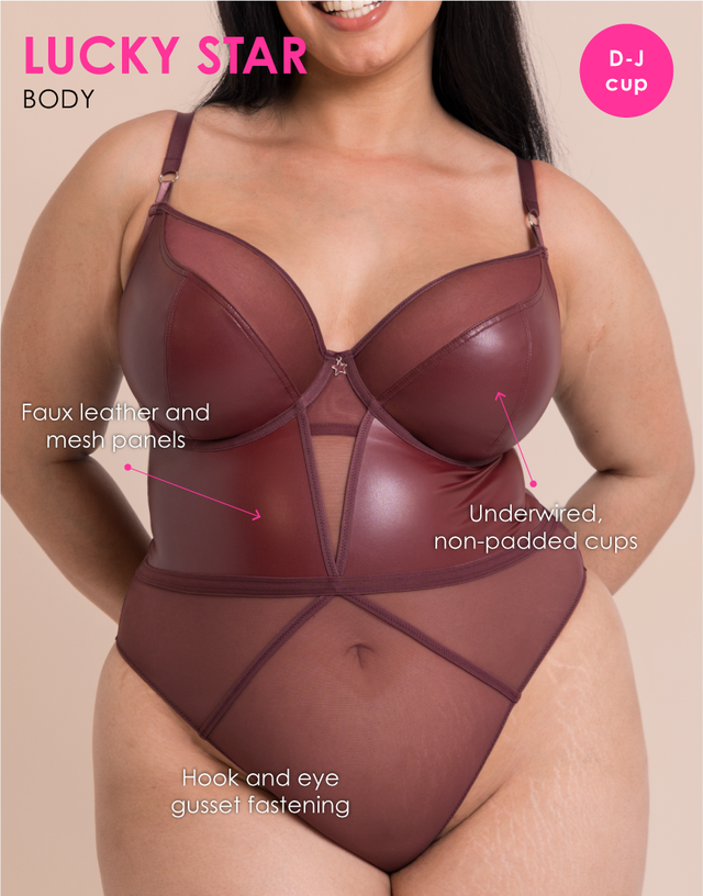 Curvy Kate Lucky Star Plunge Body Oxblood