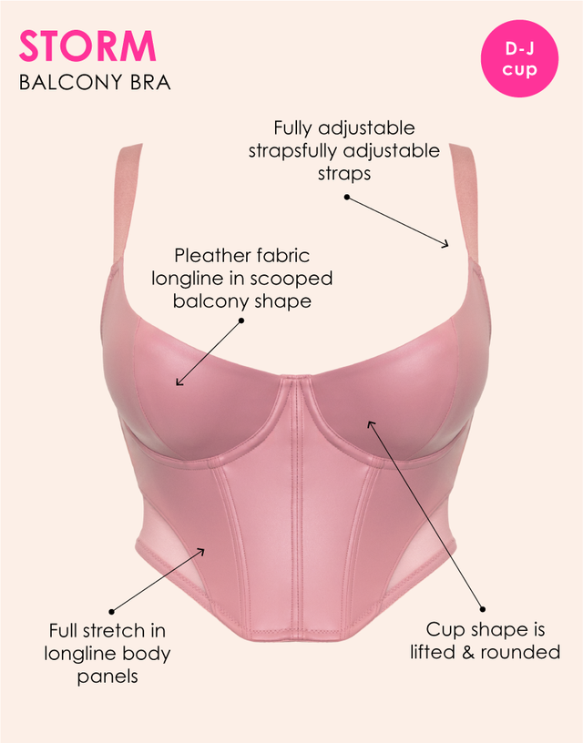 Curvy Kate Storm Scooped Longline Balcony Bra Dusky Rose