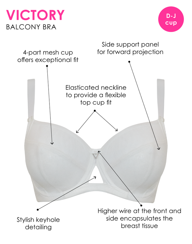 Curvy Kate Victory Side Support Balcony Bra White