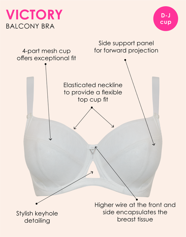 Curvy Kate Victory Side Support Balcony Bra White