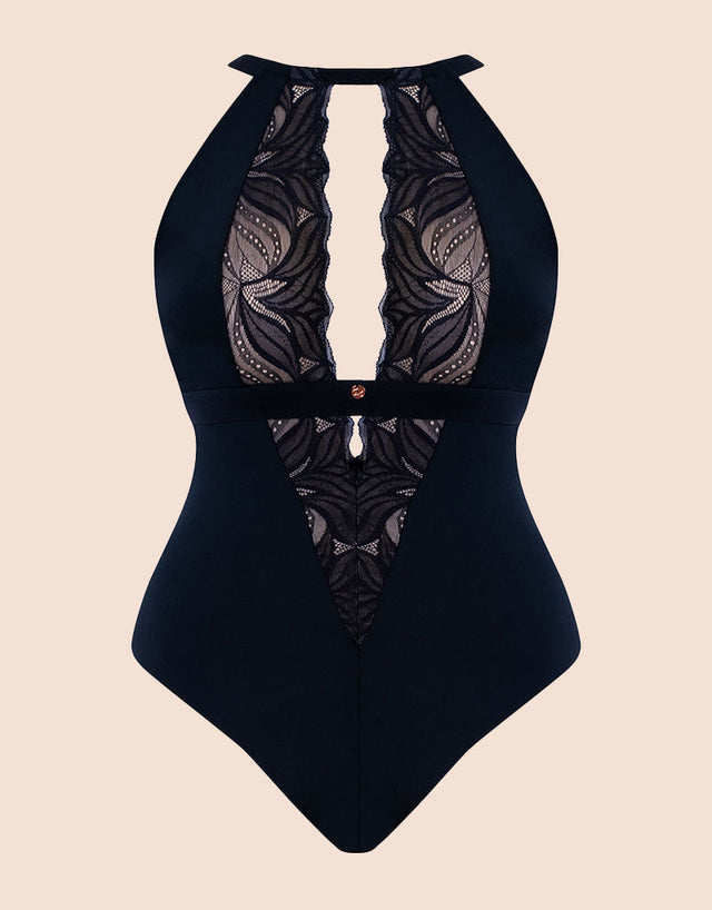 Scantilly Indulgence Multiway Stretch Lace Body Black/Latte