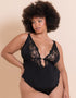 Scantilly Embrace Stretch Lace Teddy Black