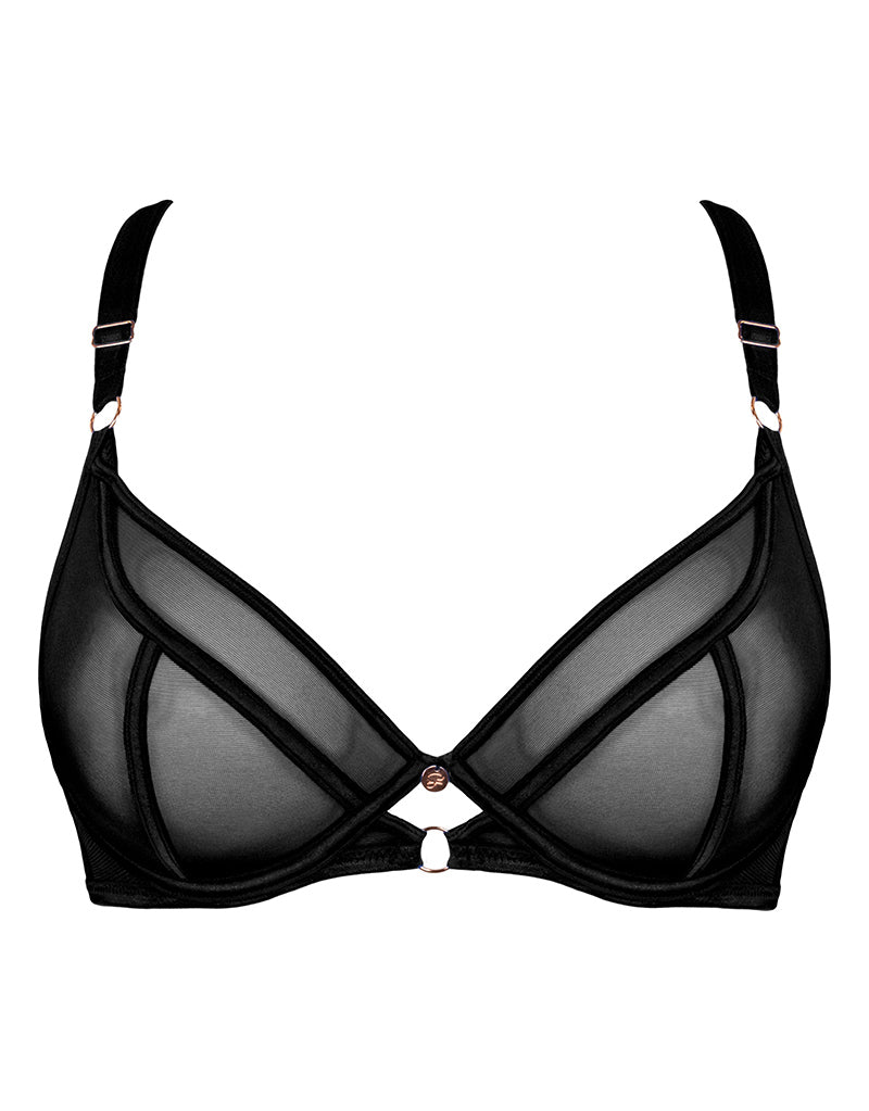 Scantilly Heart Throb Plunge Bra in Black/Red FINAL SALE (50% Off)