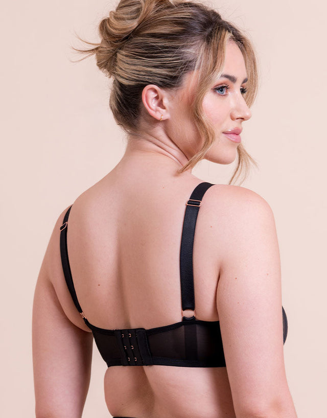 Scantilly Laced Up Plunge Bra Black