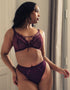 Scantilly Laced Up High Waist Thong Merlot