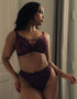 Scantilly Laced Up High Waist Thong Merlot