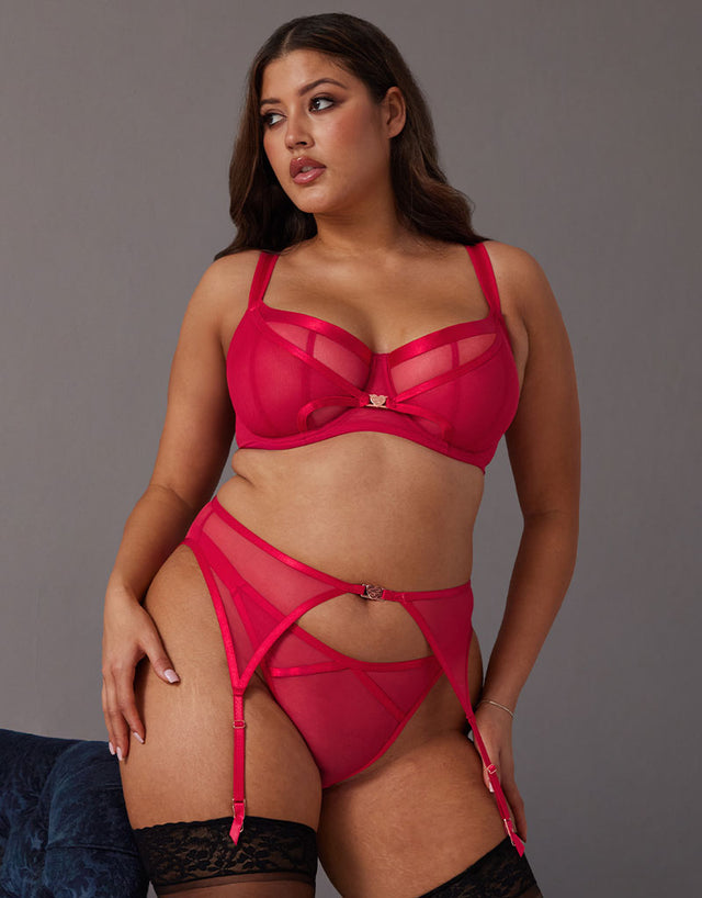 Scantilly Loved Up Suspender Belt Crimson Red Curvy Kate US Scantilly Loved Up Suspender Belt Crimson Red Curvy Kate US