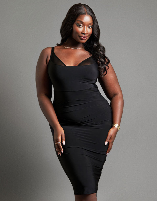 Scantilly Mirage Wired Plunge Slip Dress Black