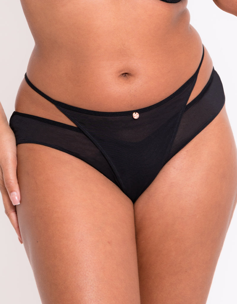 Scantilly Peep Show Brazilian Brief Black Curvy Kate Us 3113