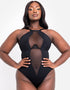 Scantilly Swerve High Neck Wired Bodysuit Black