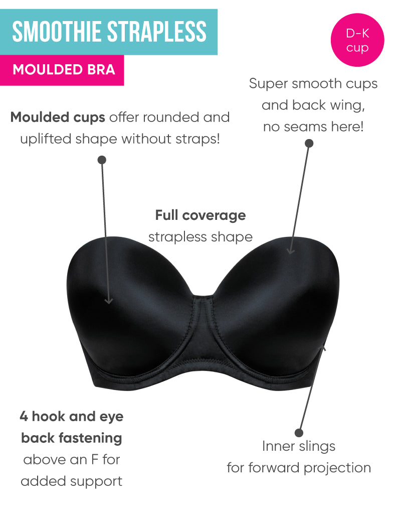 Curvy Kate Smoothie Strapless Moulded Bra CK008109 Full Figure Supportive  Bras