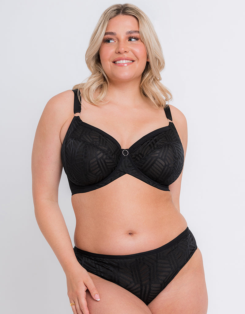 Full Figure Figure Types in 34G Bra Size F Cup Sizes Black by