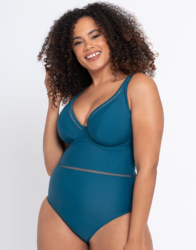 Curvy Kate First Class Plunge Swimsuit Deep Teal – Curvy Kate US