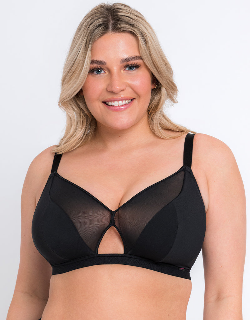 Curvy Kate Fuller Bust Get up & chill non wired bralette with mesh