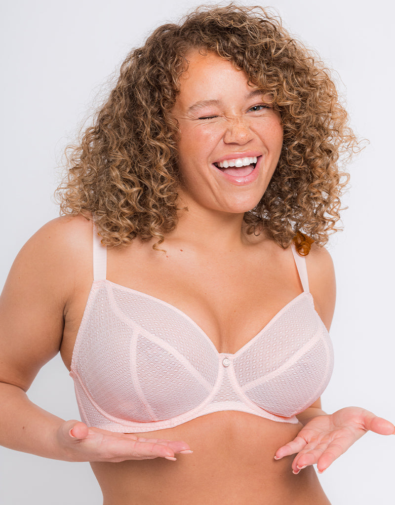 NEW LOOK PINK SPOTTED FULL CUP BRA SIZE 34D